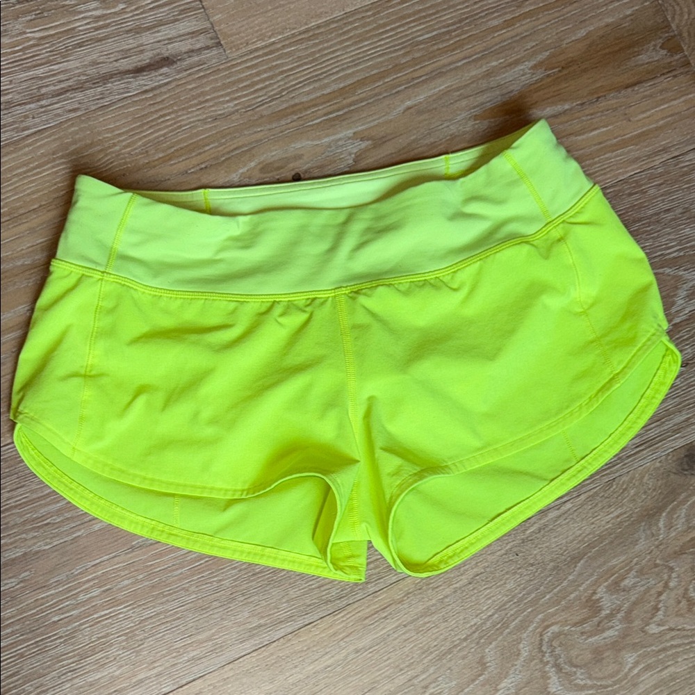Lululemon Athletica Neon Yellow Women's Athletic Shorts
